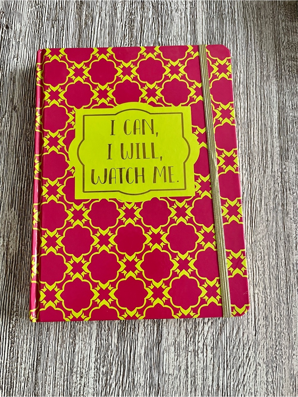New Motivational Hardcover Journal Notebook  - Pink and Lime Green